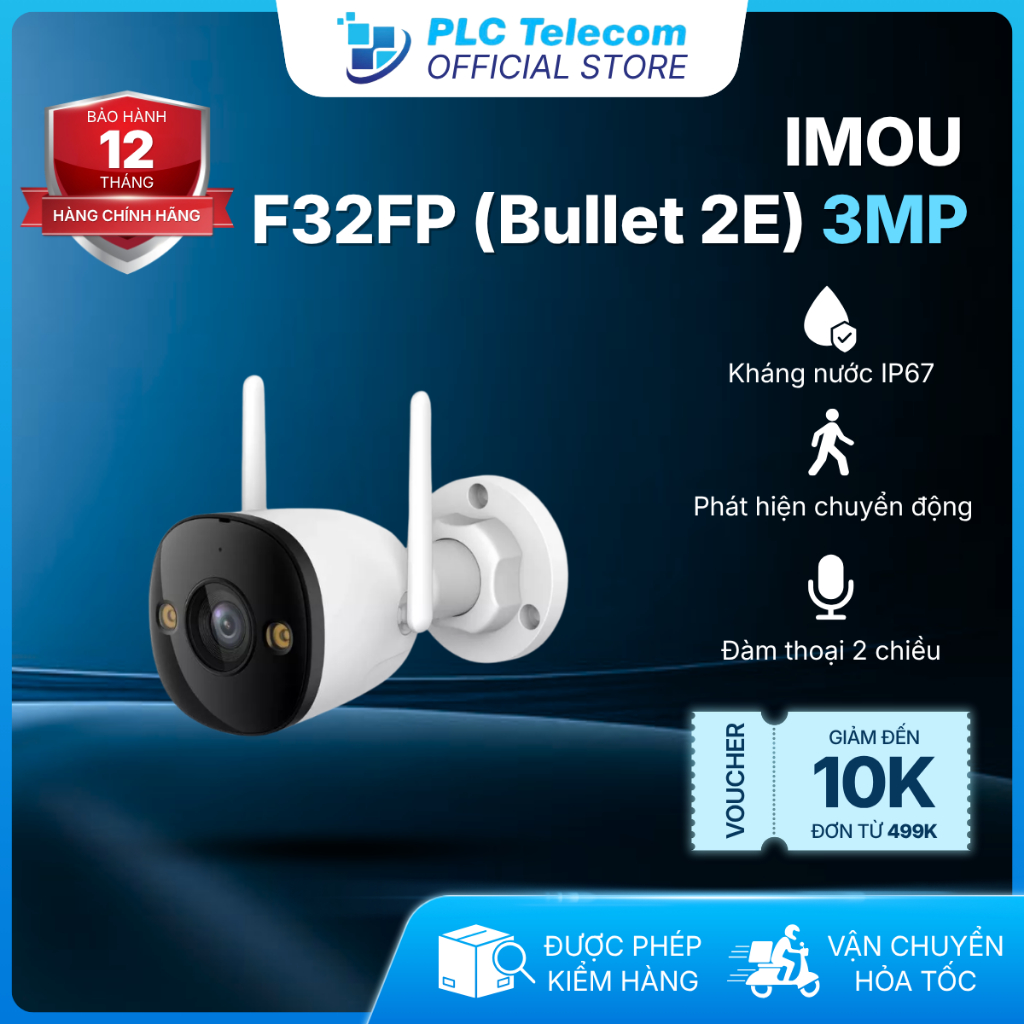 Camera WIFI IMOU F32FP I F52P có màu ban đêm,mic thu âm, | PLC TELECOM
