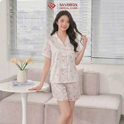 Đồ Bộ Nữ, Pijama SANDBOX Thiết Kế Quần Đùi, Áo Cộc Chất Lụa Latin Cao Cấp, Mềm Mịn_BLD26005