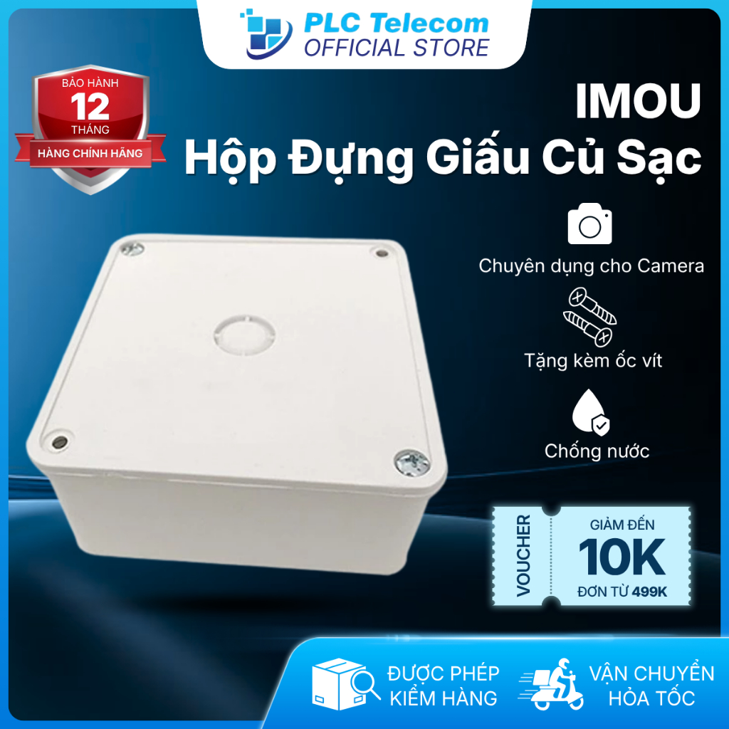 Hộp Kỹ Thuật Chuyên Dụng Giấu Dây Điện, Củ Sạc Chống Nước Phù Hợp Cho Camera Ngoài Trời - Kèm Ốc Vít