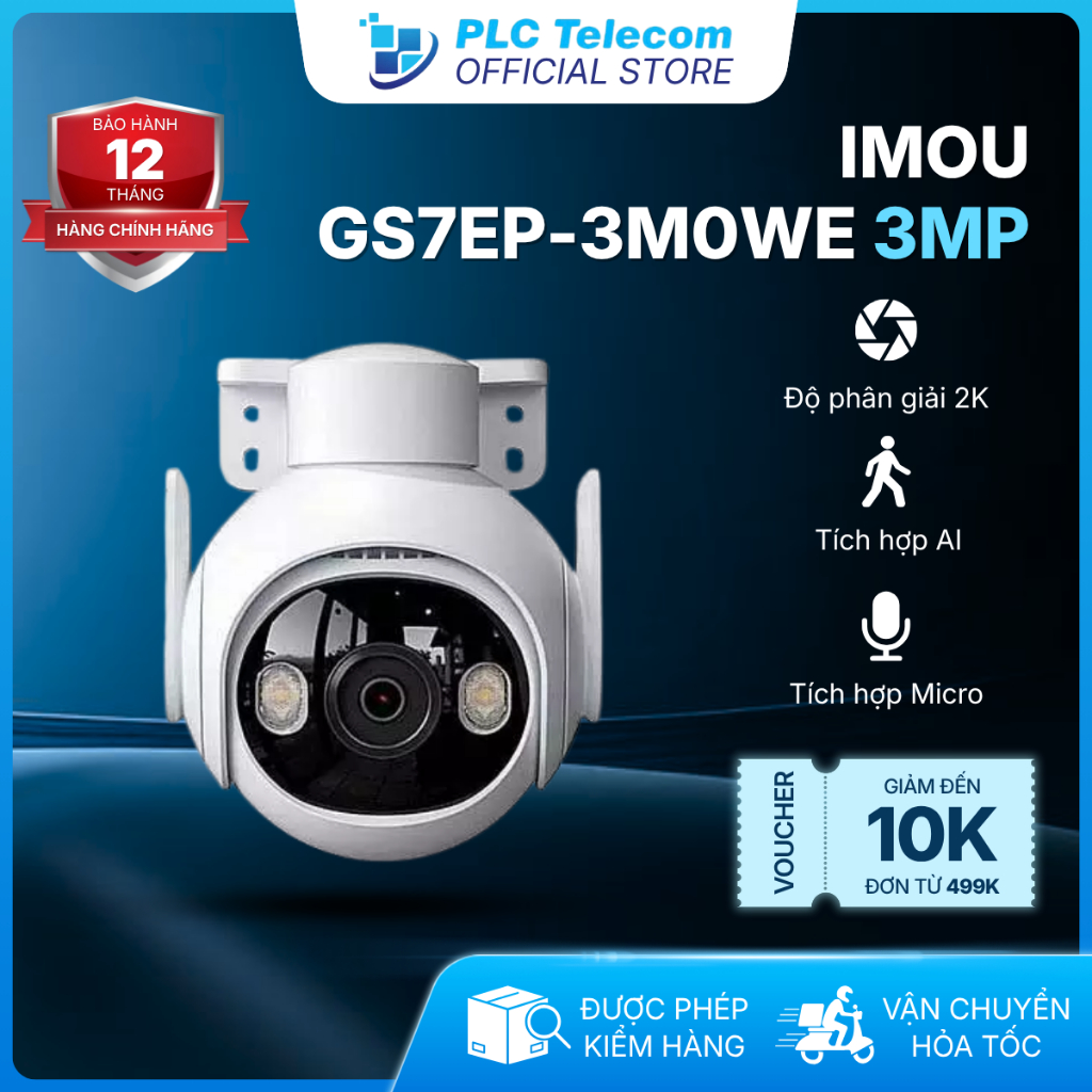 Camera IMOU ngoài trời GS7EP-3M0WE (3MP) quay quét Full Color | PLC TELECOM