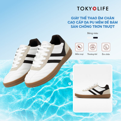 Giày thể thao nam TOKYOLIFE êm chân cao cấp da PU mềm đế bám sàn chống trơn trượt 40005787