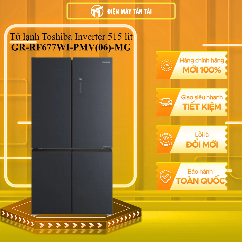 (HCM) - GR-RF677WI-PMV(06)-MG - Tủ lạnh Toshiba Inverter 515 lít Multi Door GR-RF677WI-PMV(06)-MG