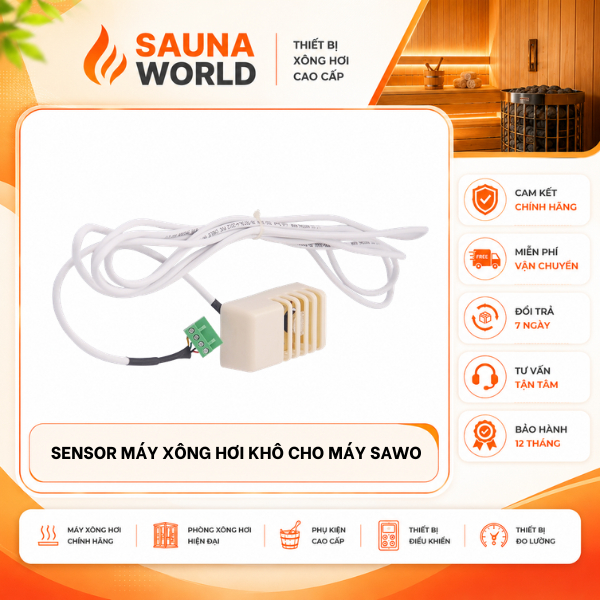 Sensor Xông Hơi Khô Sawo TQ Đầu Dò Cảm Biến Nhiệt Độ Sauna Linh Kiện Thay Thế Sauna World
