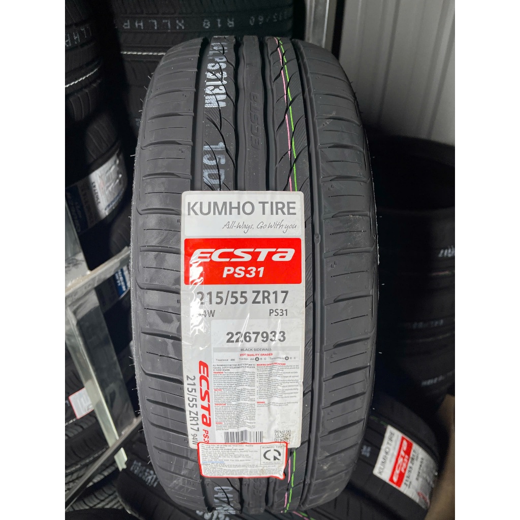 Lốp Kumho Việt Nam 215/55R17 94W PS31 date 2026 mới 100%, hàng chính hãng bảo hành 7 năm