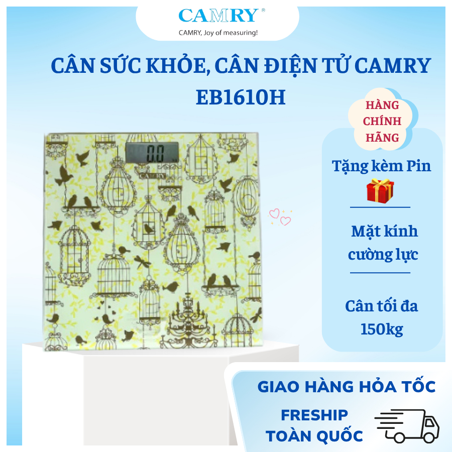 [TẶNG KÈM PIN] Cân sức khỏe, Cân điện tử Camry EB1610H,Cân sức khỏe,Cân - Cân điện tử cao cấp Camry