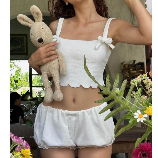 ONSRA - LILY Set Áo Hai Dây Buộc Nơ & Quần Short Ngắn Dáng Bí | BigBuy360 - bigbuy360.vn