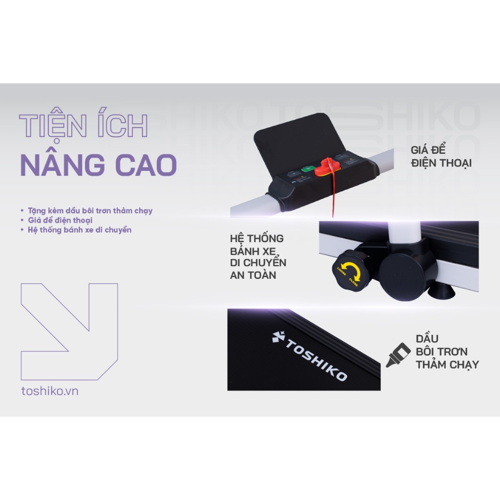 Máy chạy bộ thể dục thể thao tại nhà Toshiko Gen Z, giúp tăng cơ giảm mỡ, rèn luyện sức khỏe, bảo hành 24 tháng | BigBuy360 - bigbuy360.vn