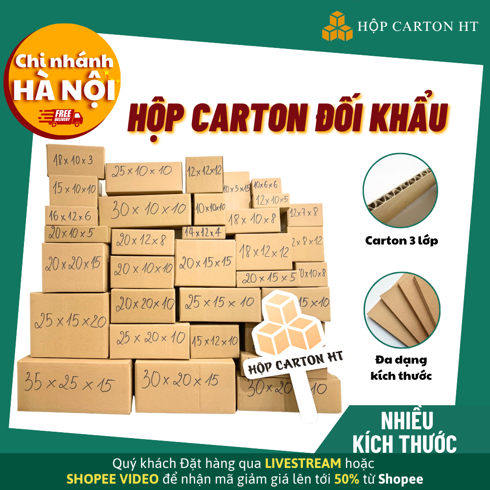 COMBO 20 Hộp Đối Khẩu Hộp Carton FULLSIZE - HỘP CARTON HT