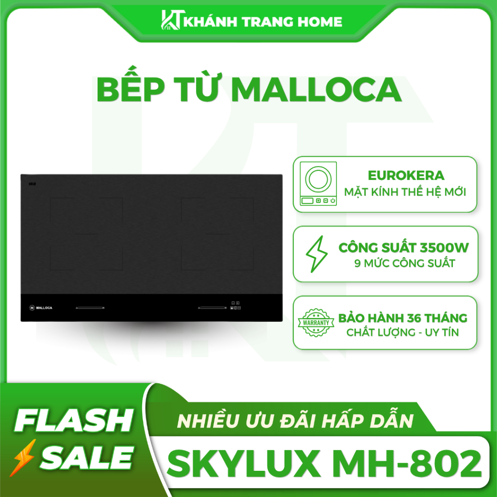 Bếp từ Malloca Skylux MH-802 chính hãng, bếp từ âm cho không gian bếp hiện đại - Khánh Trang Home