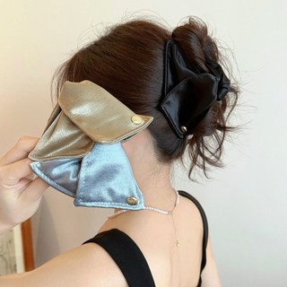 Kẹp Tóc Tam Giác Acrylic Satin - Kẹp Càng Cua Tam Giác Bọc Vải Kiểu Pháp Sang Trọng Cho Nữ