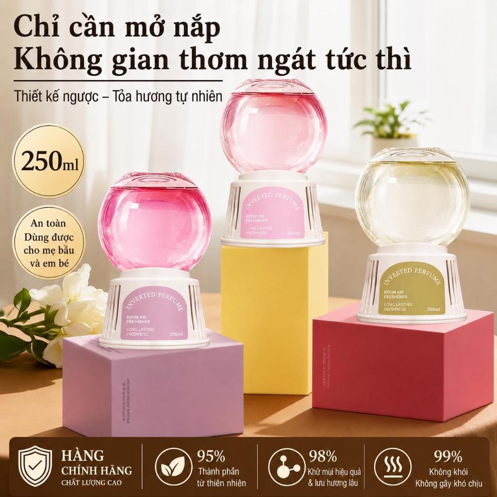 Tinh dầu thơm phòng Inverted Perfume 250ml – khử mùi nhanh, lưu hương 90 ngày, công nghệ khuếch tán 