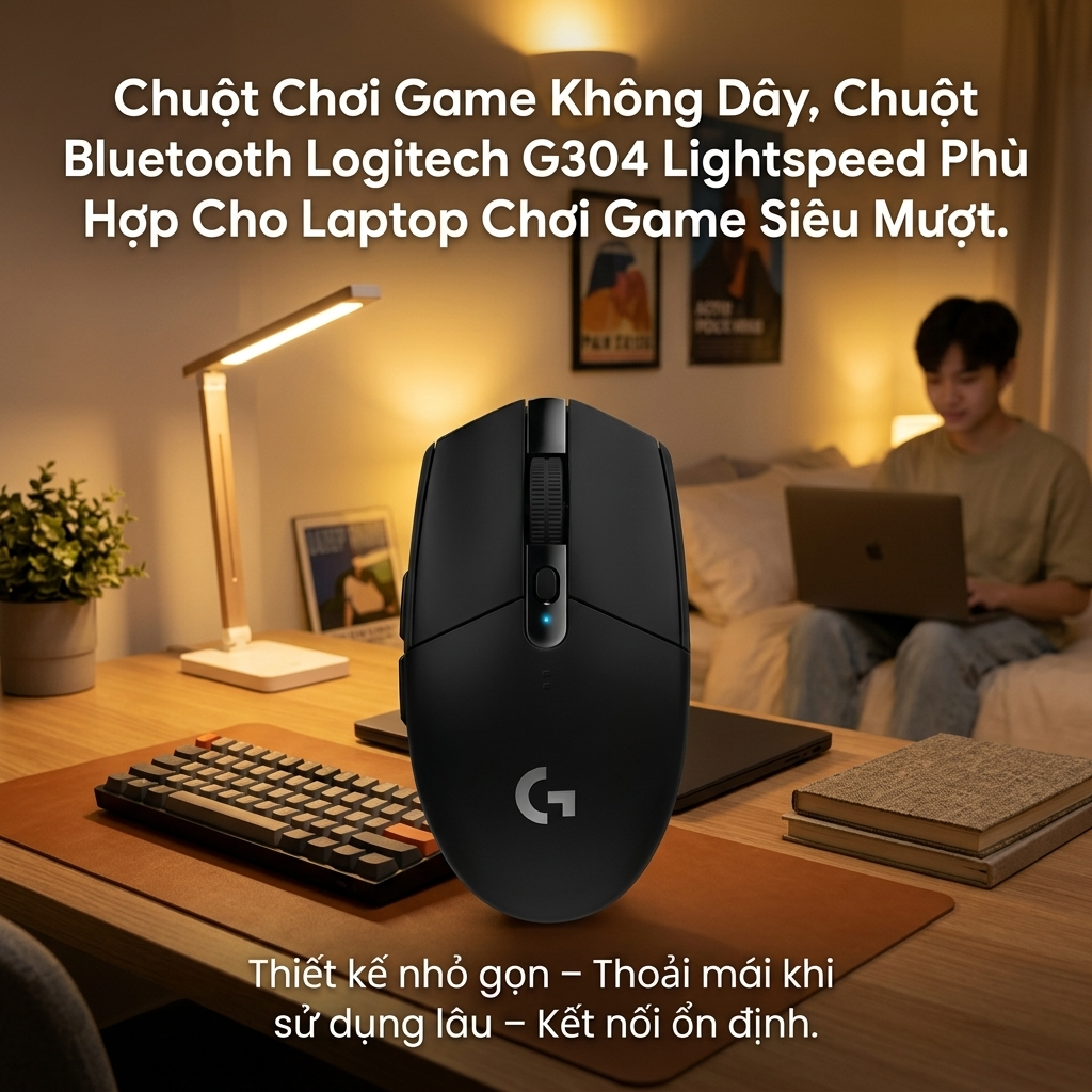 Chuột Gaming Không Dây G304 Lightspeed | HERO 12000 DPI | Chuột Chơi Game Wireless Siêu Nhẹ