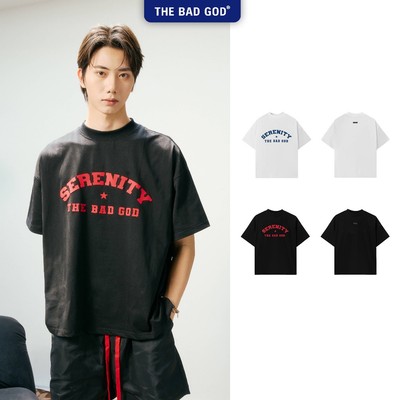 Áo The Bad God DEVISION Chất Cotton Họa Tiết Serenity Form Boxy
