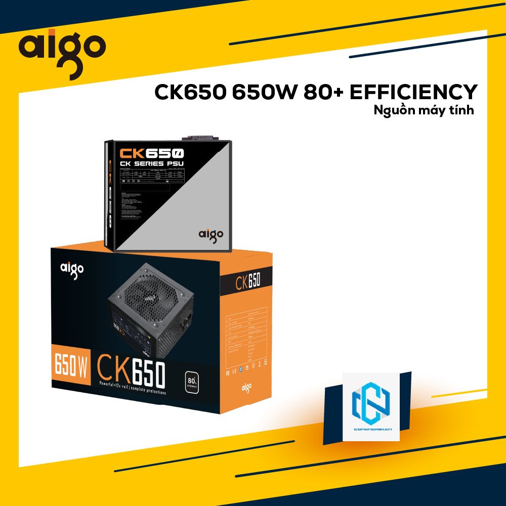 BỘ NGUỒN MÁY TÍNH AIGO MODEL CK650 650W 80+ EFFICIENCY