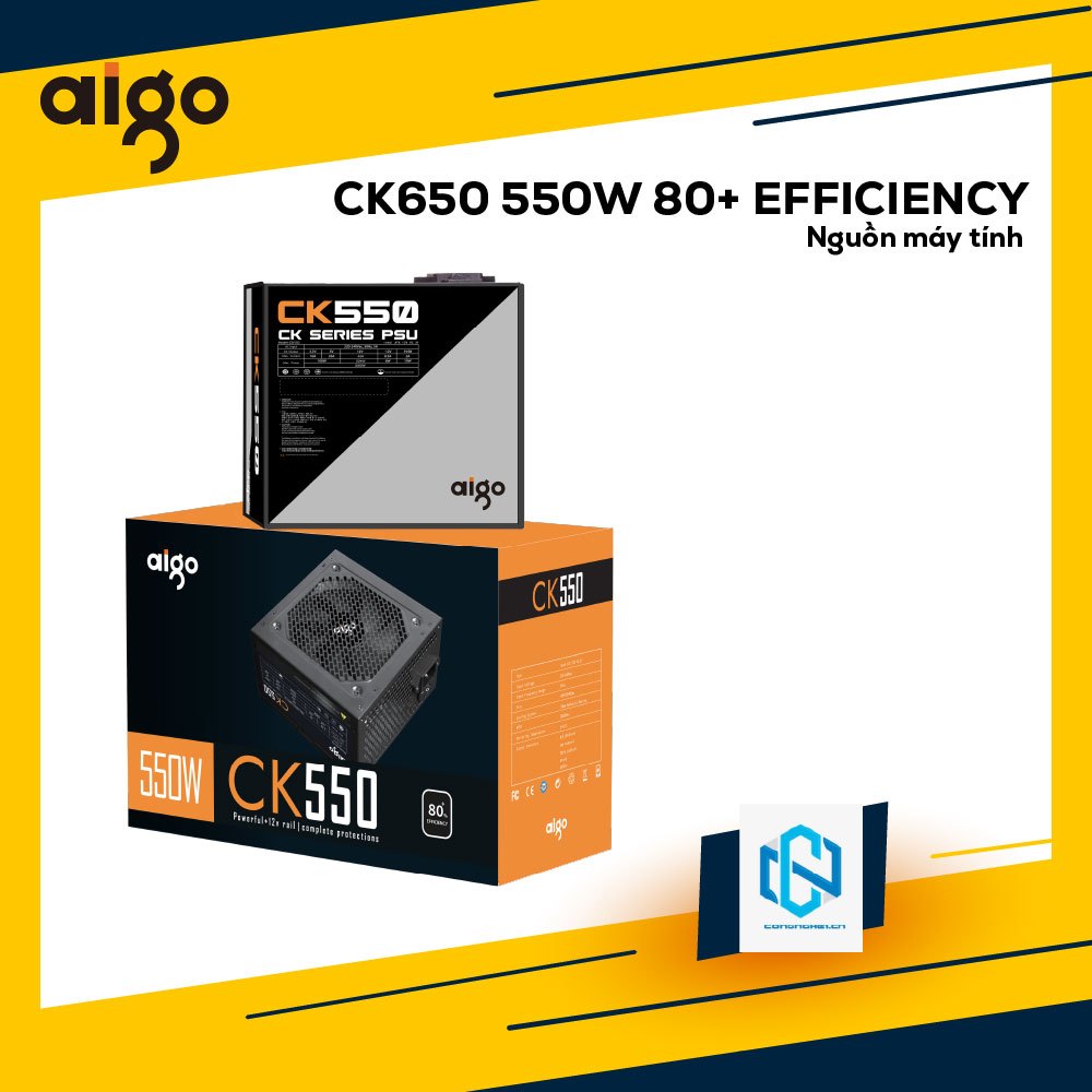BỘ NGUỒN MÁY TÍNH AIGO MODEL CK550 550W 80+ EFFICIENCY