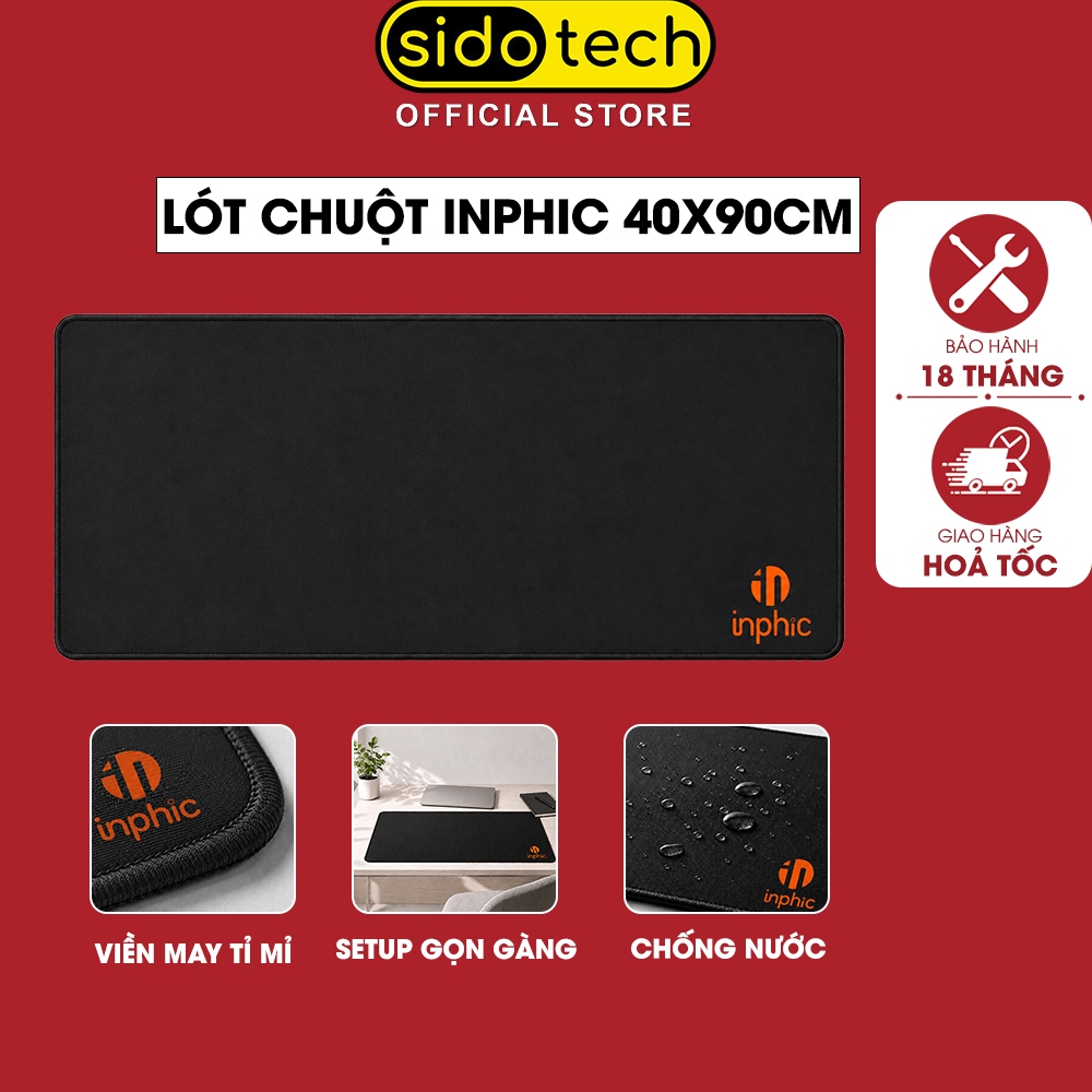 Miếng lót chuột cỡ to pad gaming 40x90cm SIDOTECH INPHIC cho bàn phím chuột cao su dày 3mm chống nướ