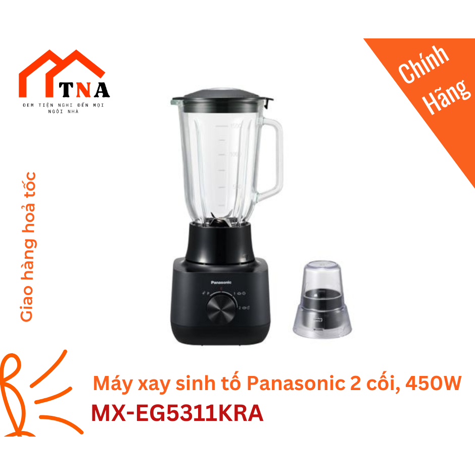 Máy xay sinh tố Panasonic MX-EG5311KRA  cối thủy tinh, công suất 450W, hàng chính hãng, bảo hành 12 