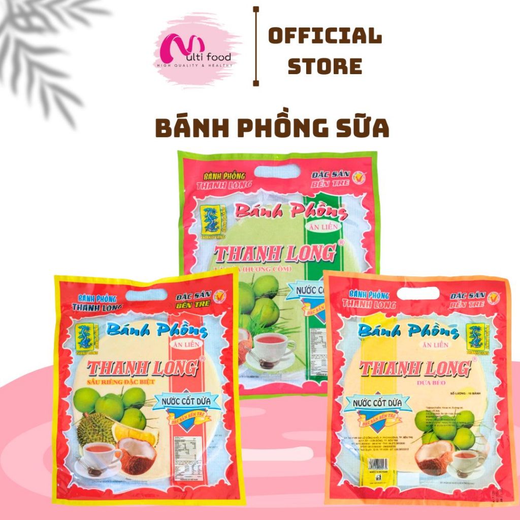 Bánh phồng sữa cốt dừa Thanh Long-Bến Tre (bịch 10c)