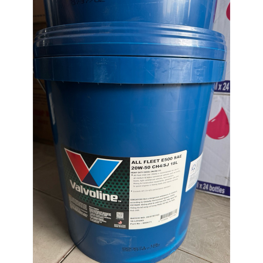 Nhớt Valvoline Fleet 20W50, nhớt valvoline 50 - xô 18 Lít Chính Hãng