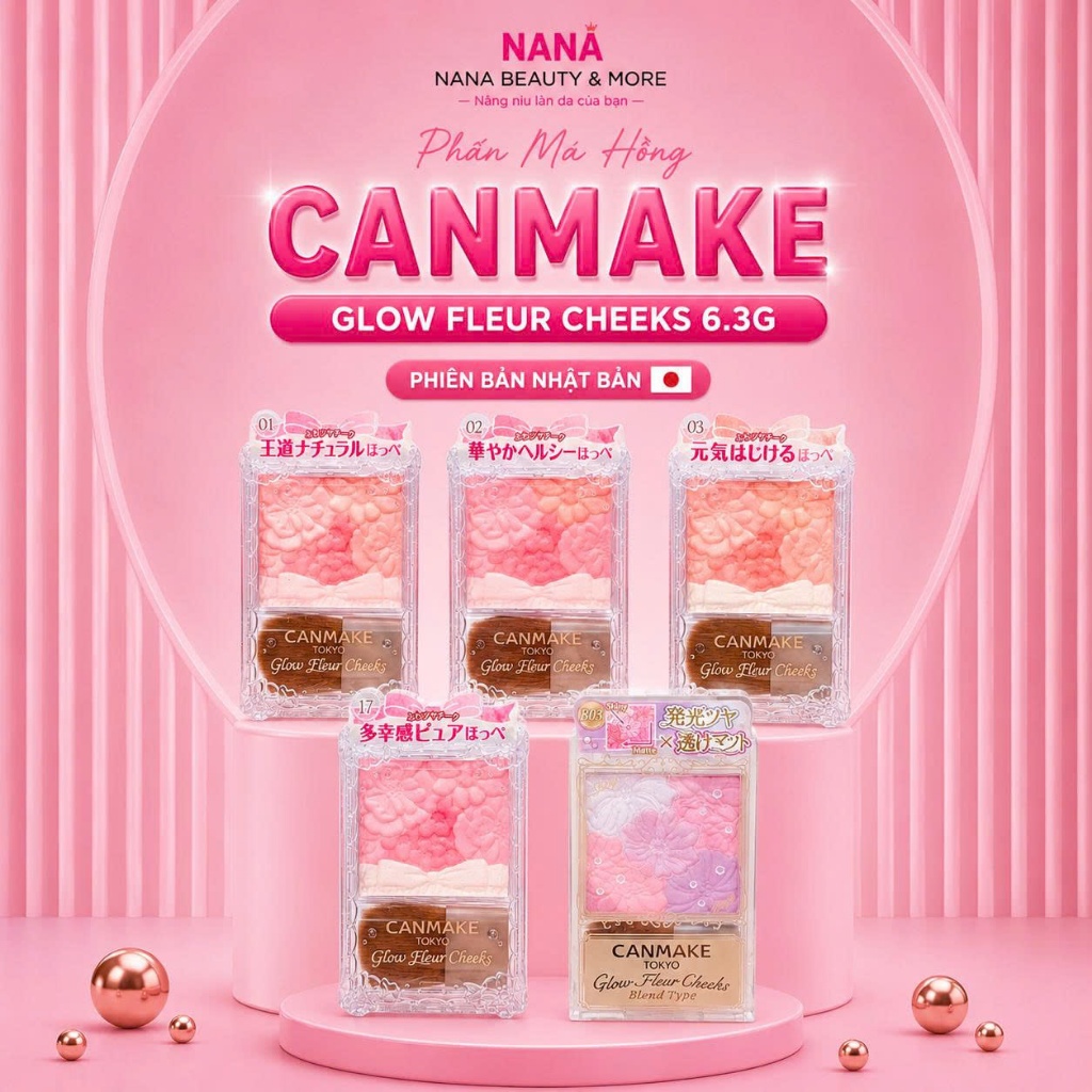 Phấn Má Hồng Canmake Glow Fleur Cheeks Nhật Bản 6.3g - Nana Shop
