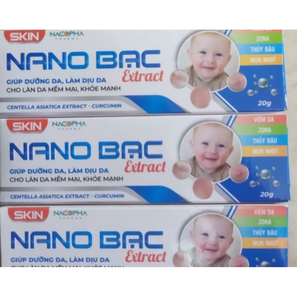 gel bôi ngoài da Nano Bạc giúp tái tạo da ngừa sẹo, thủy đậu, chân tay miệng, zona