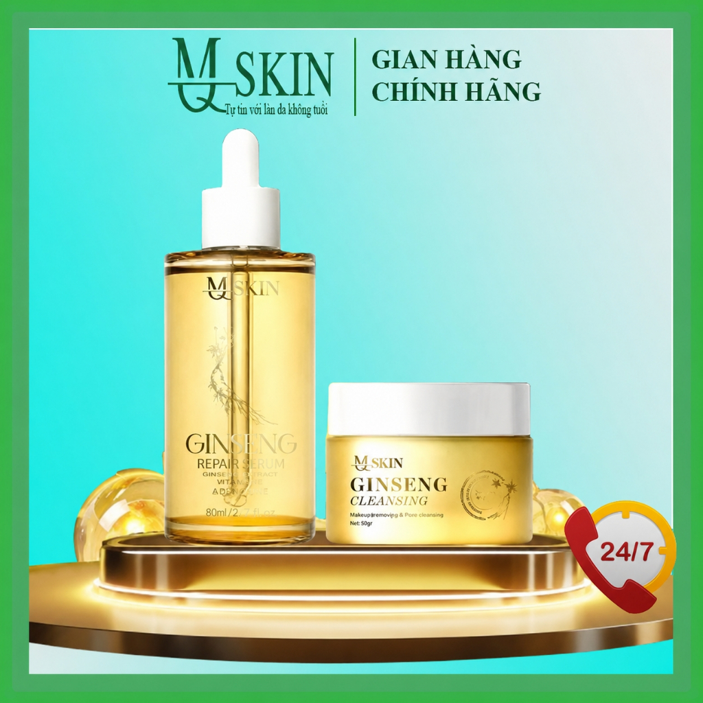 Combo tái tạo da sâm vàng MQ SKIN thay da nhân sâm mq skin,bột rửa mặt mqskin tr.i mụn nám tàn nhang | BigBuy360 - bigbuy360.vn
