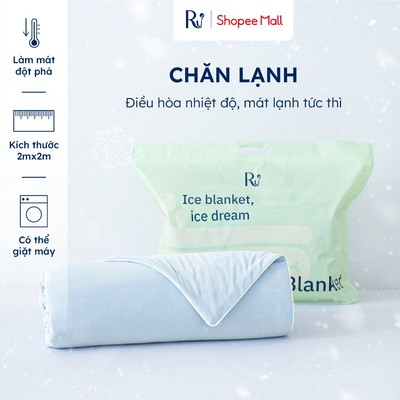 Chăn Lạnh Ru9 Ice Blanket Mát Lạnh Tức Thì | Điều hòa nhiệt độ | Trơn Mịn | Nhiều Màu Sắc | 2m x 2m