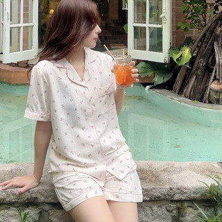 VIBES Pijama ngắn phom rộng đũi cotton Sweetheart & Cherie Py Set mặc nhà thoáng mát, thoải mái