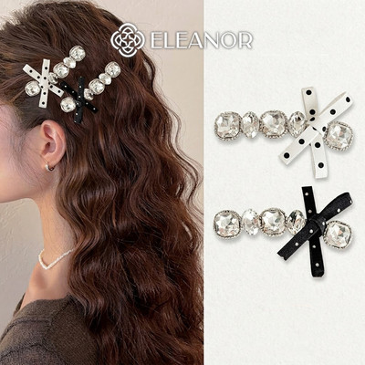 Set kẹp tóc nữ Eleanor Accessories hình nơ chấm bi đính đá phụ kiện tóc kẹp tóc mái 11981