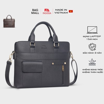 Cặp da công sở unisex nhiều ngăn đa năng FADODA FCD308