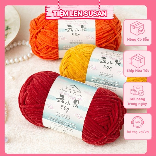 Len Susan family bông sữa 50g/1c full màu,SS4, hiệu Susan 4