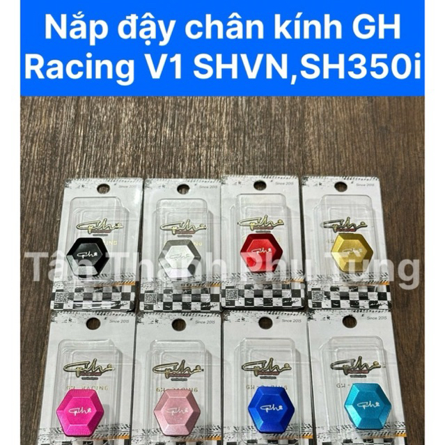 Nút đậy chân kính GH-Racing V1 SHVN, SH350i nhôm CNC