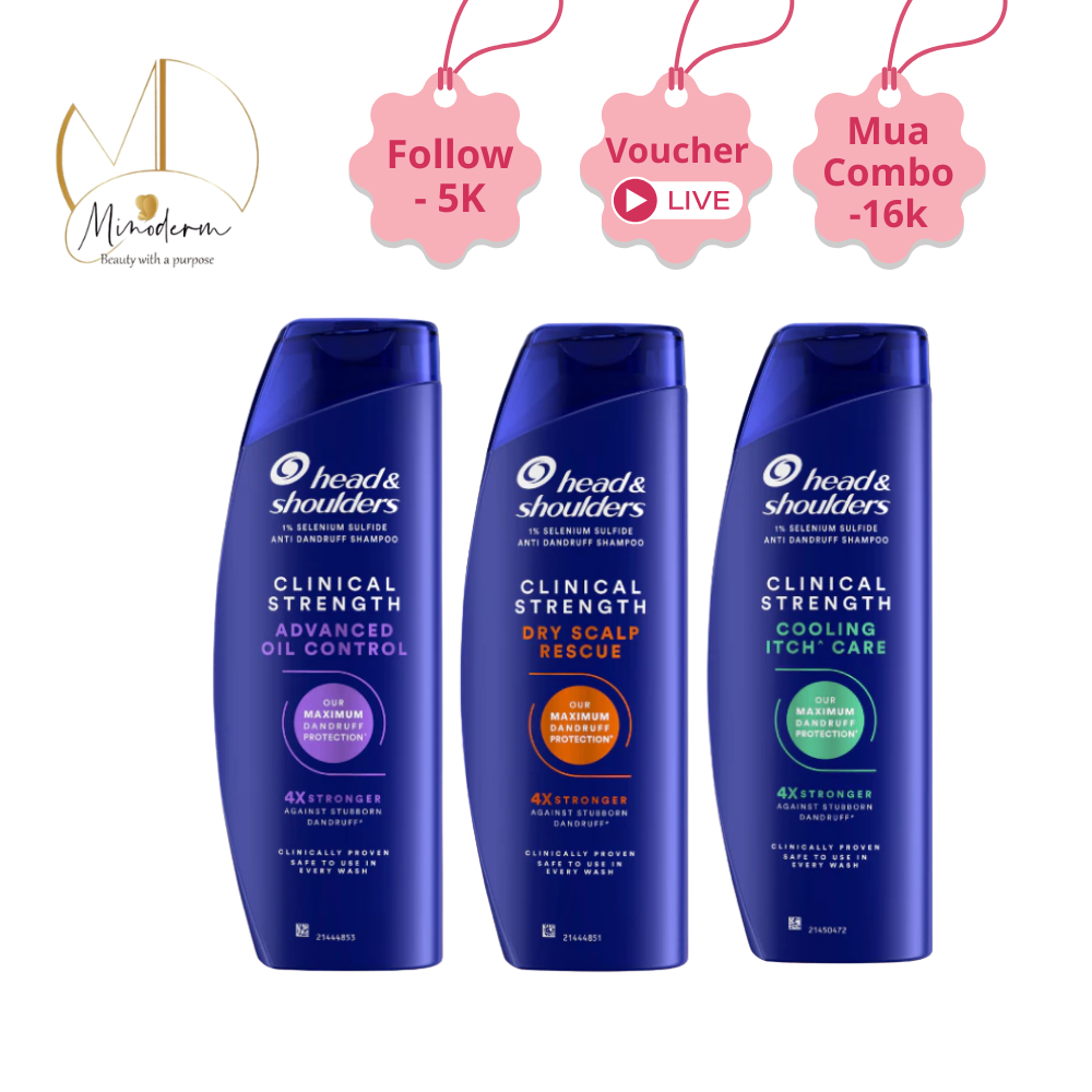 Dầu Gội Mỹ Head&Shoulders Clinical Dành Cho Da Đầu Gàu, Ngứa, Da Khô, Dầu Nhờn 400ml