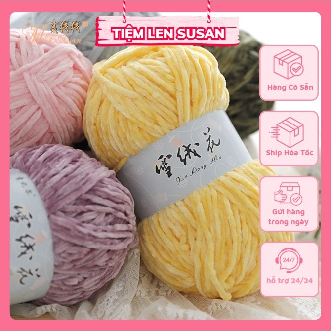 Len nhung chenille 3mm loại 1,len nhung mềm