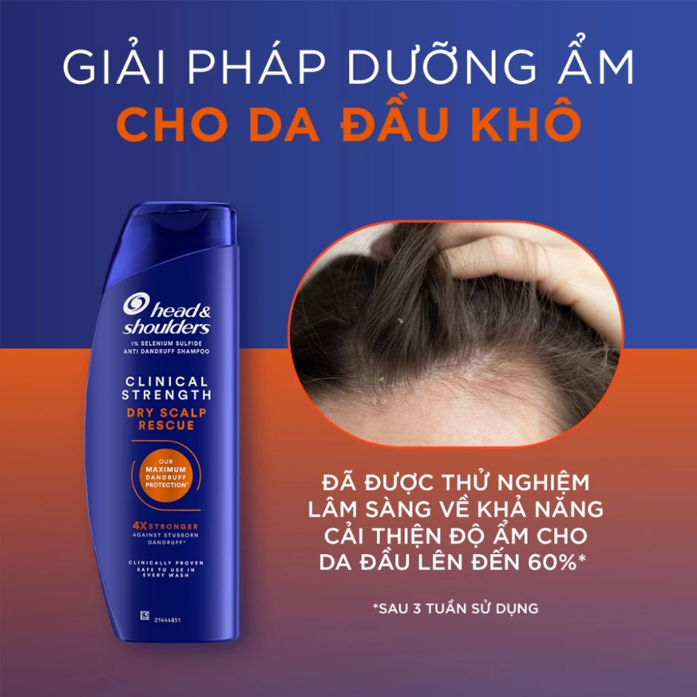 Ảnh 6 của Dầu Gội Mỹ Head&Shoulders Clinical Dành Cho Da Đầu Gàu, Ngứa, Da Khô, Dầu Nhờn 400ml