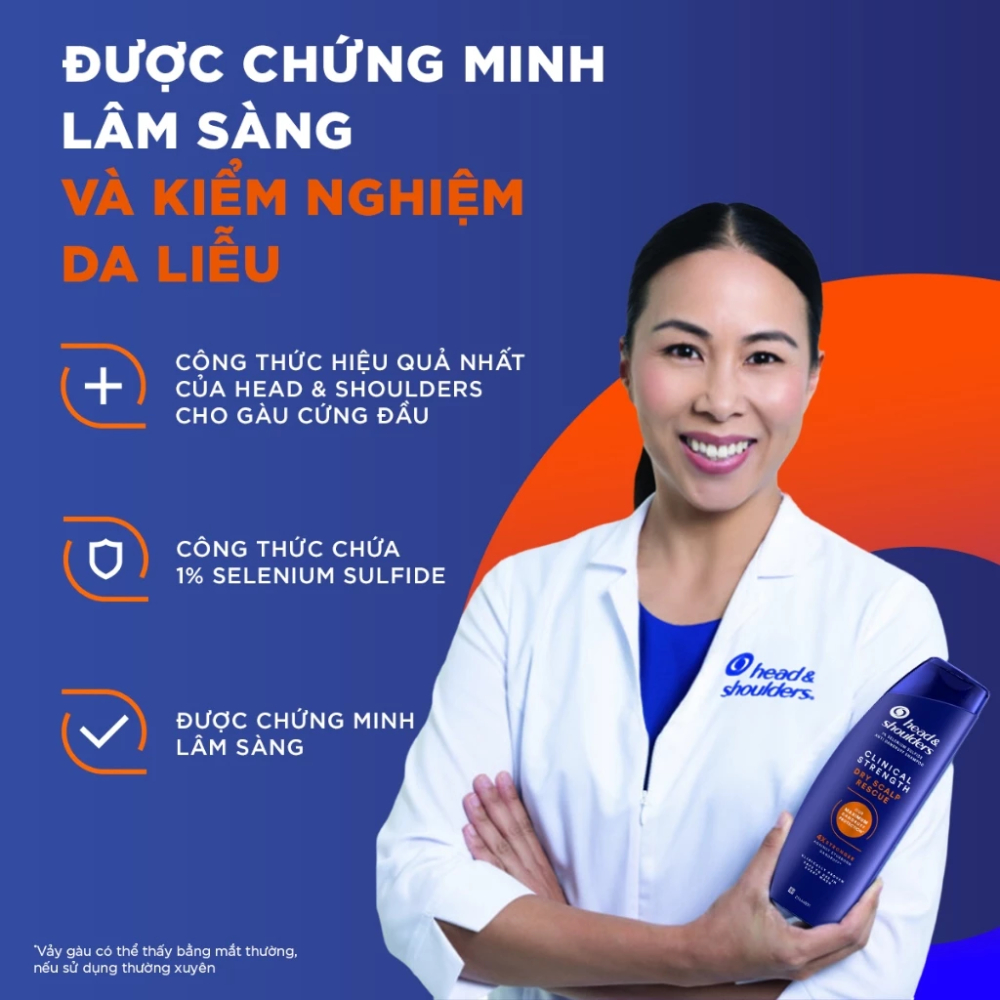 Ảnh 4 của Dầu Gội Mỹ Head&Shoulders Clinical Dành Cho Da Đầu Gàu, Ngứa, Da Khô, Dầu Nhờn 400ml