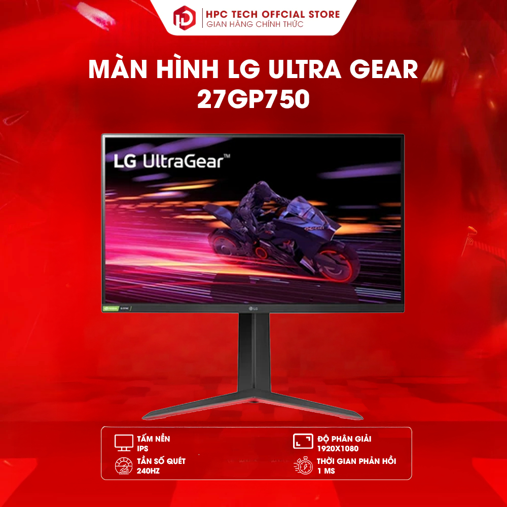 Màn hình LCD LG 27GP750-B 27 inch UltraGear FHD | 240Hz | IPS - Hàng Chính Hãng