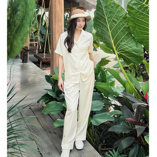 VIBES Đồ bộ Pijama dài Lụa trơn cao cấp Silk Long Py Set mặc nhà mềm mại, mát lạnh, thoải mái