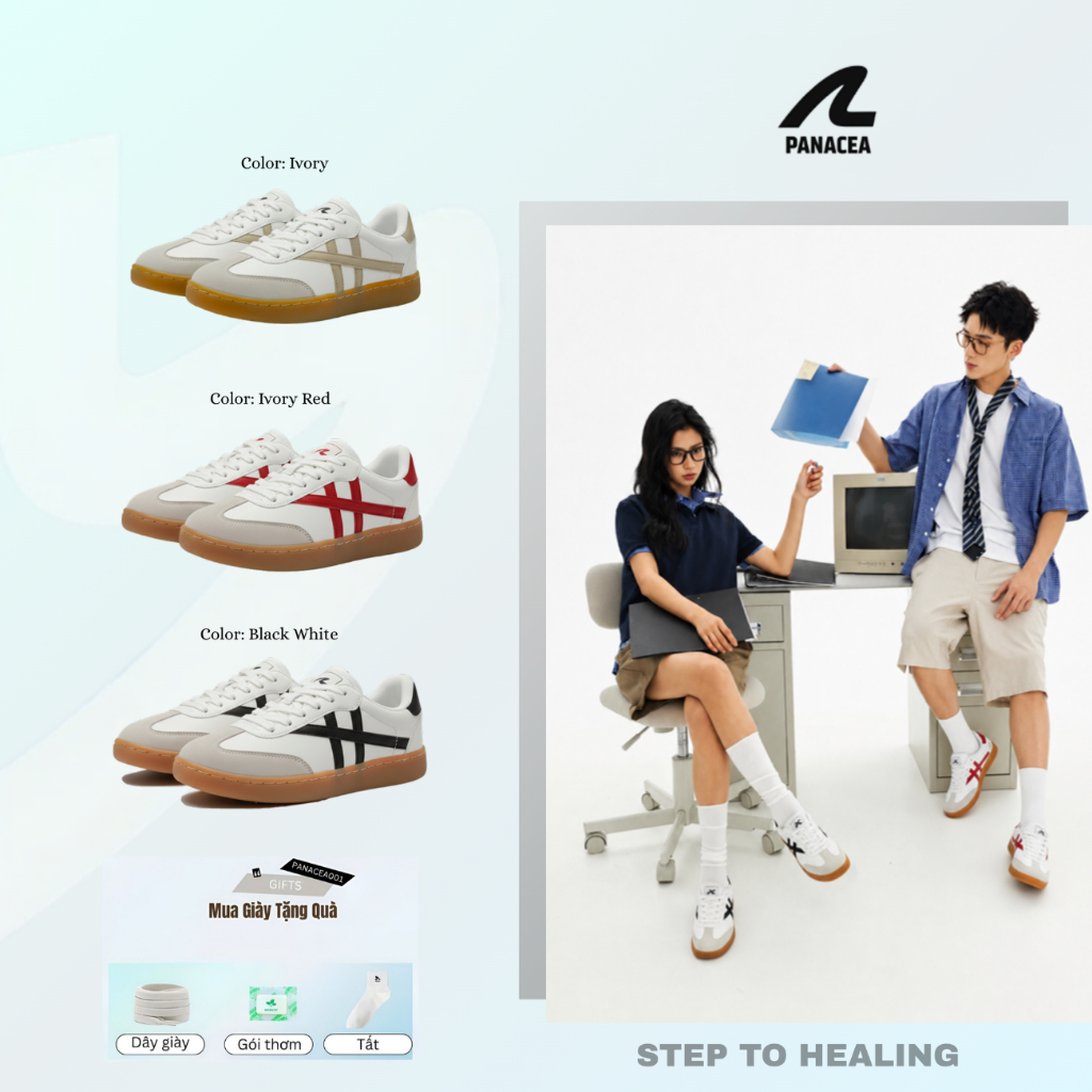 Sneaker Nam Nữ Unisex Panacea Runways - Basic Năng Động Đế Bằng Chống Nước Size 36-44