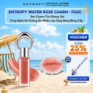 ENTROPY Water Rose Charm- 7522C Son Charm Tint Glossy Gel Công Nghệ Gel Dưỡng Ẩm Nhiều Lớp Căng Mọng Bóng Như Makeup 3g
