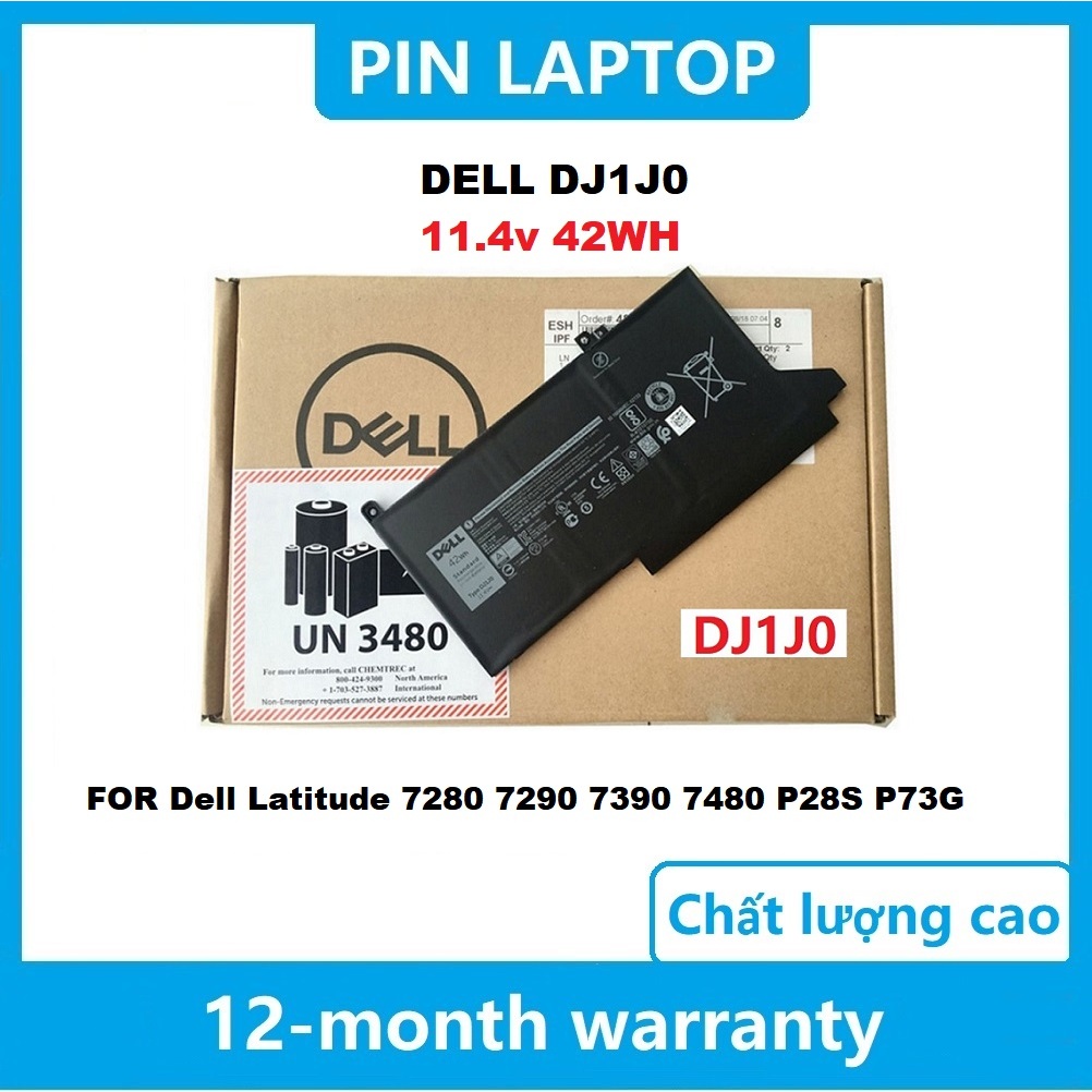 ☸Pin Zin Laptop Latitude E7480 E7490 7280 7290 7390 7480 7480 E7280 E7390 DJ1J0 battery