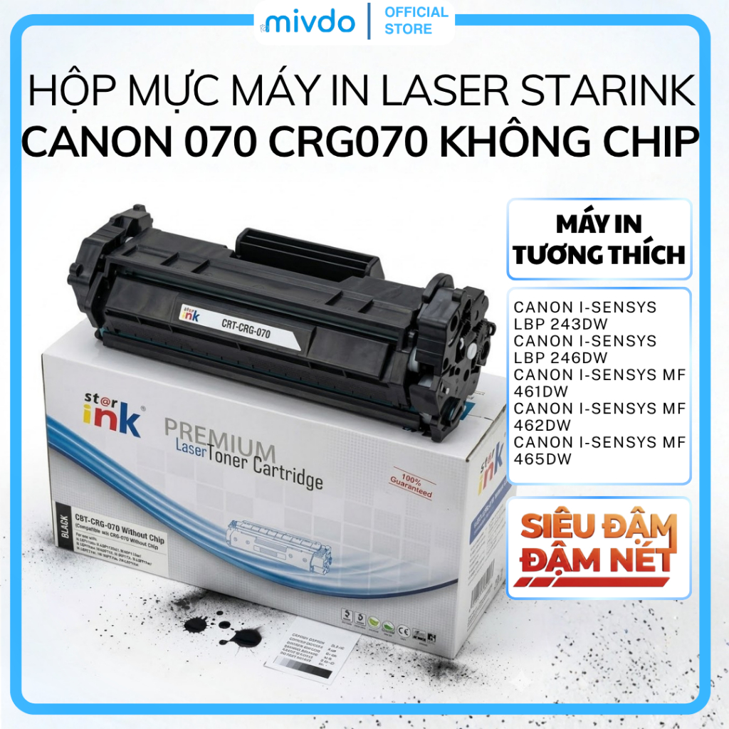 Hộp Mực Máy In Laser Canon 070 CRG070 Starink Không Chip Dùng Cho LBP243DW LBP246DW LBP247DW MF465DW