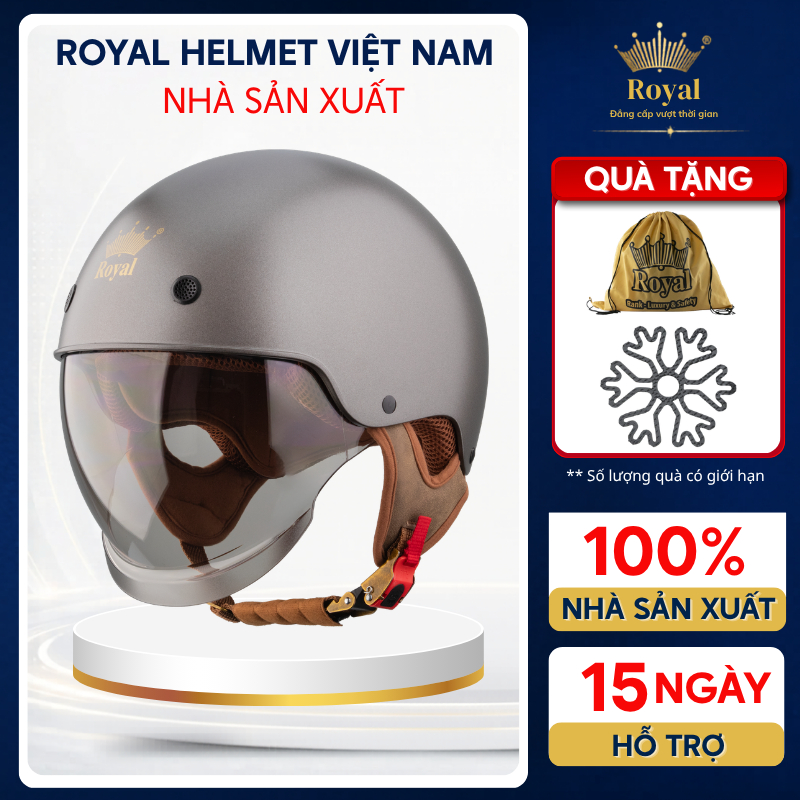 Mũ Bảo Hiểm Nửa Đầu Royal M239 Kính Âm Tiện Lợi, Nón Bảo Hiểm Có Kính Royal Royal Helmet VietNam