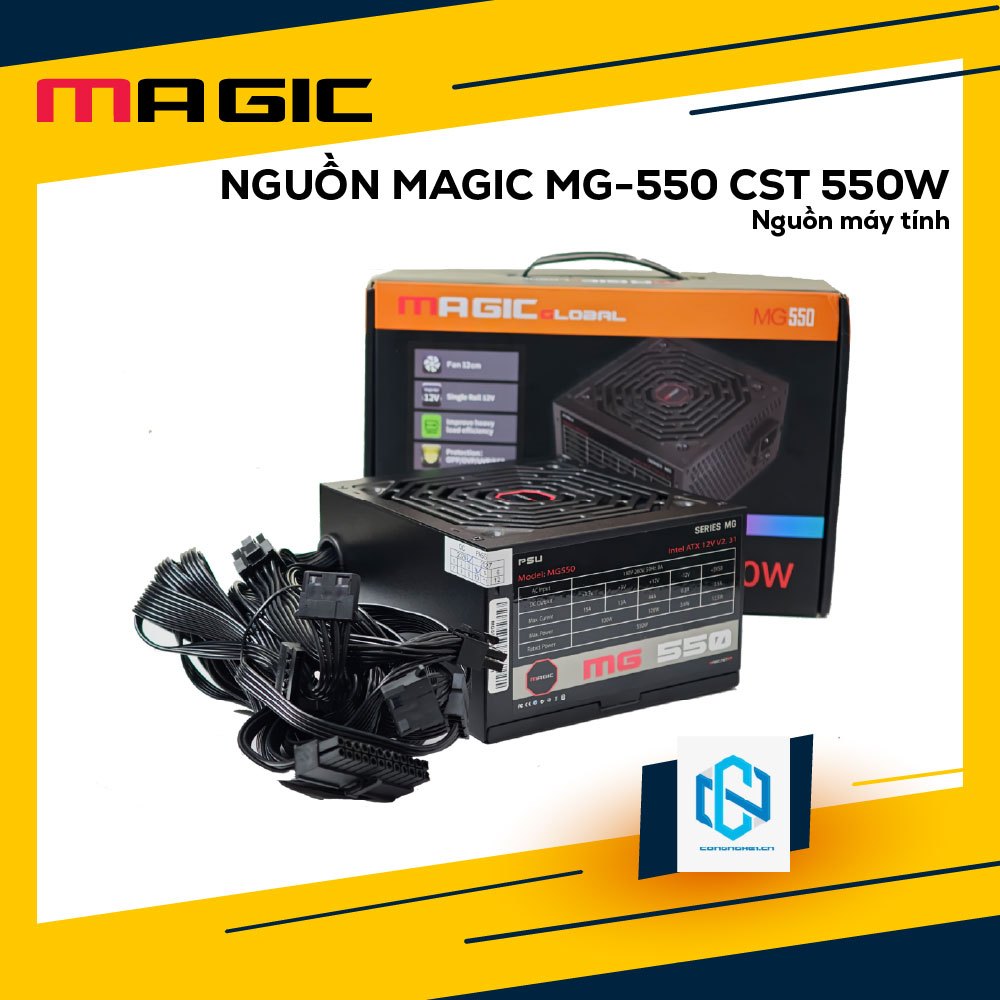 NGUỒN MAGIC MG-550 CST 550W (Capble đen dẹt)