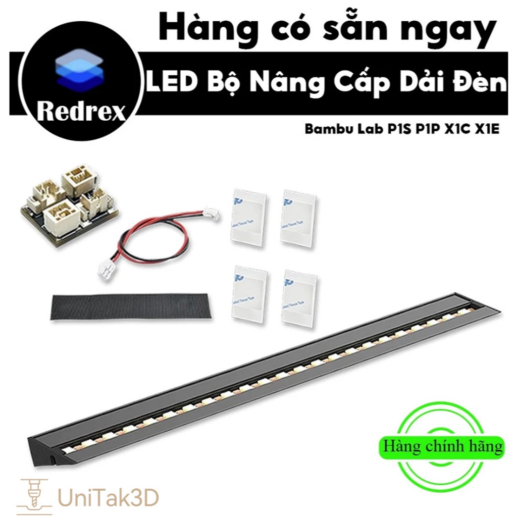 REDREX Máy in 3D LED Bộ Nâng Cấp Dải Đèn for Bambu Lab P1S P1P X1C X1E Lắp đặt nam châm