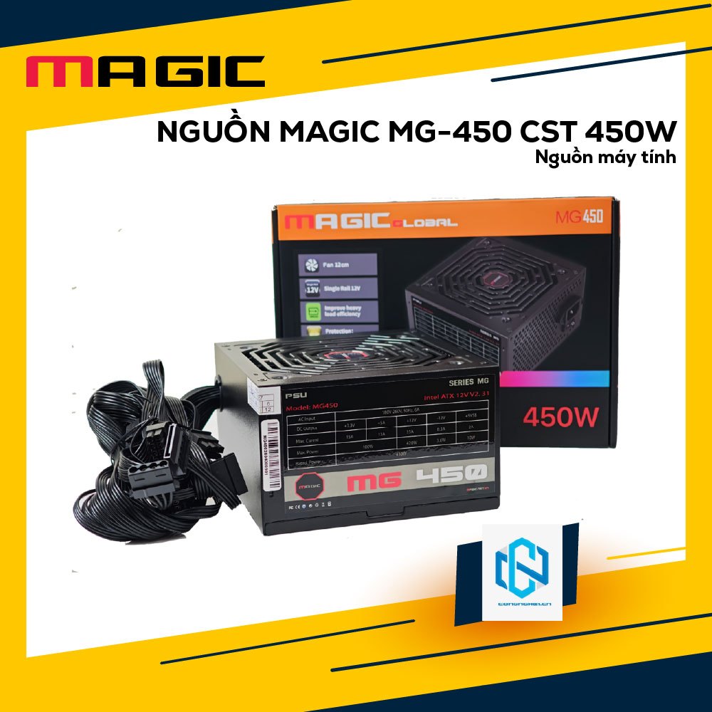 NGUỒN MAGIC MG-450 CST 450W (Capble đen dẹt)