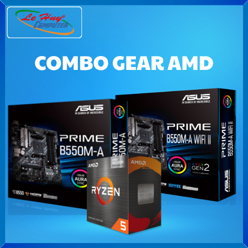 Combo Gear AMD CPU 5600G Box CH + MB ASUS Prime B550M-A/ Prime B550M-A WIFI II - Hàng Chính Hãng