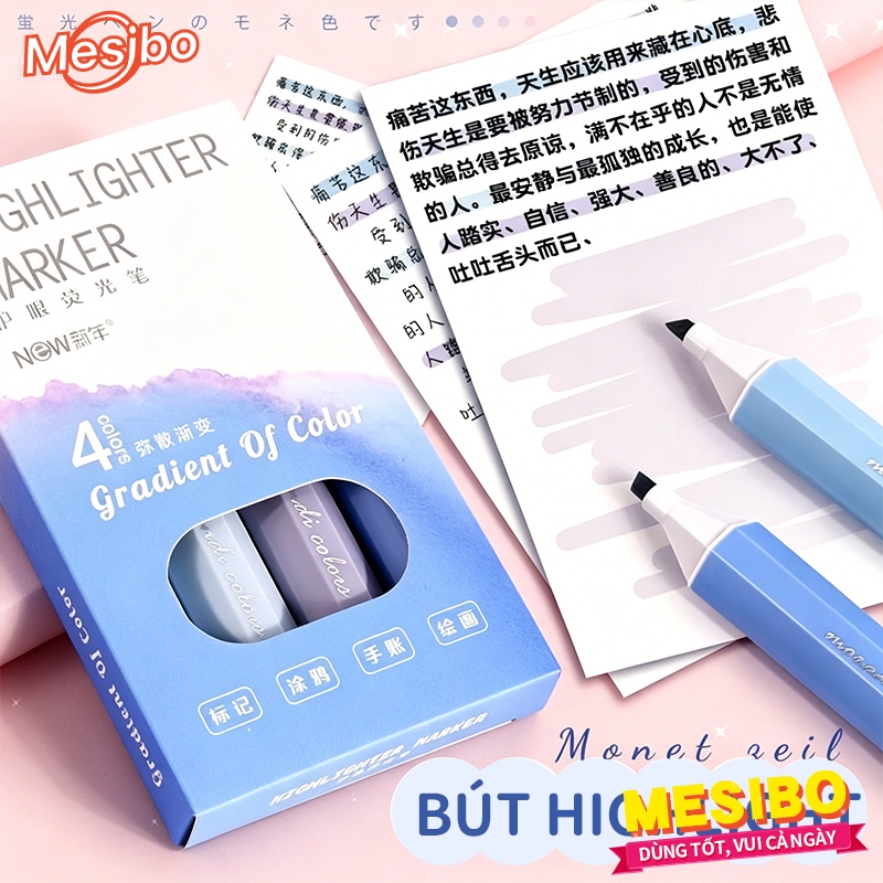 bút highlight pastel, bút morandi, bút đánh dấu, bút highlight chuyển màu, bút ghi chú, bút pastel h
