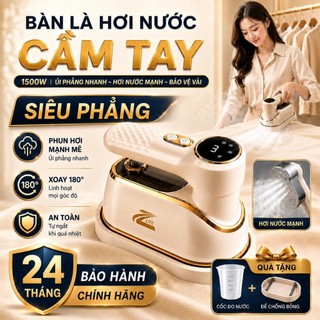 Bàn Là Hơi Nước Cầm Tay 1500W, Bàn Ủi Hơi Nước Mini Ủi Đứng Ủi Ngang Gấp Gọn Du Lịch Cho Mọi Loại Vải