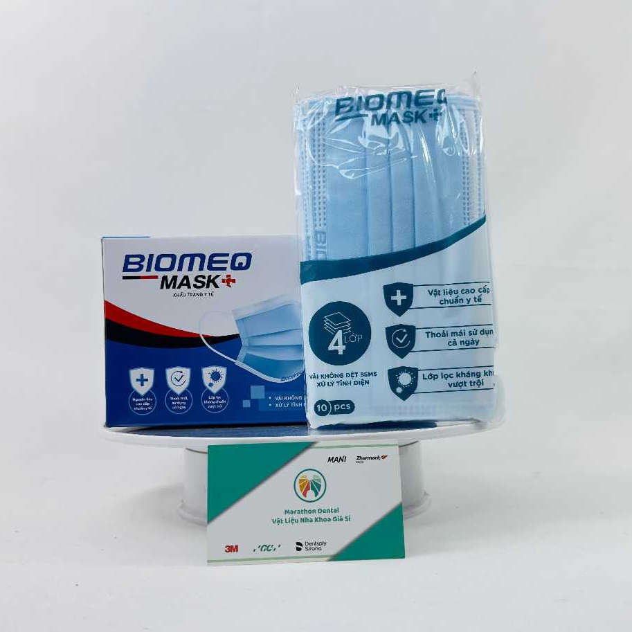 [1 HỘP] Khẩu trang y tế 4 lớp kháng khuẩn Biomeq Mask+ I Marathon Dental